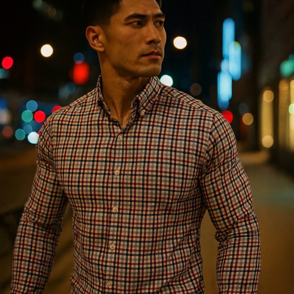 Banana Republic Multicolor Plaid Grant Fit Button-Down Shirt
